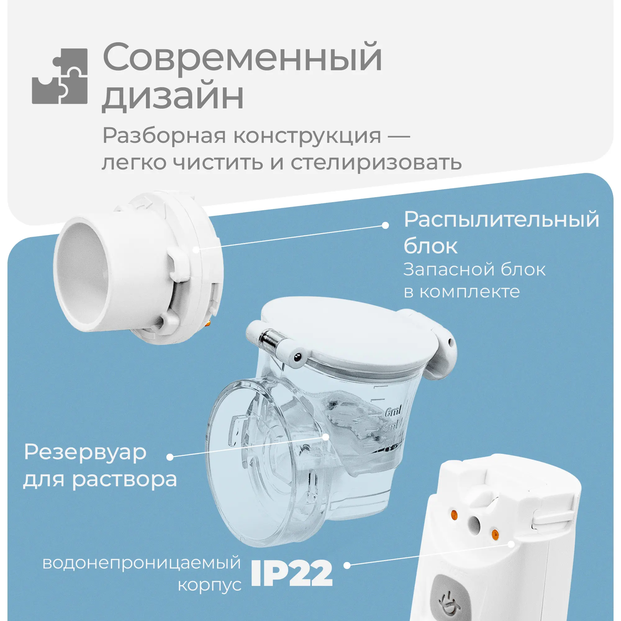 Ингалятор небулайзер меш Feellife Air Pro IX, портативный, беспроводной