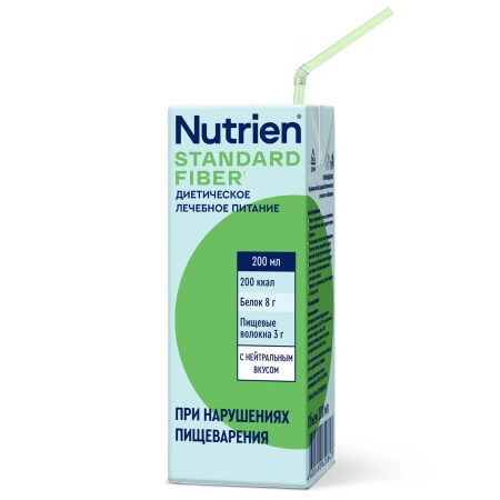 Лечебное питание Nutrien Standard Fiber (Нутриэн Стандарт c пищевыми волокнами) с нейтральным вкусом, энтеральное, 200 мл