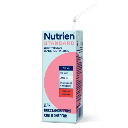 Лечебное питание Nutrien Standard (Нутриэн Стандарт) со вкусом клубники, энтеральное, 200 мл